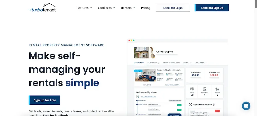 TurboTenant.com homepage