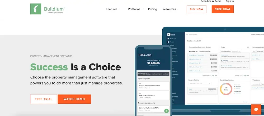 Buildium website homepage