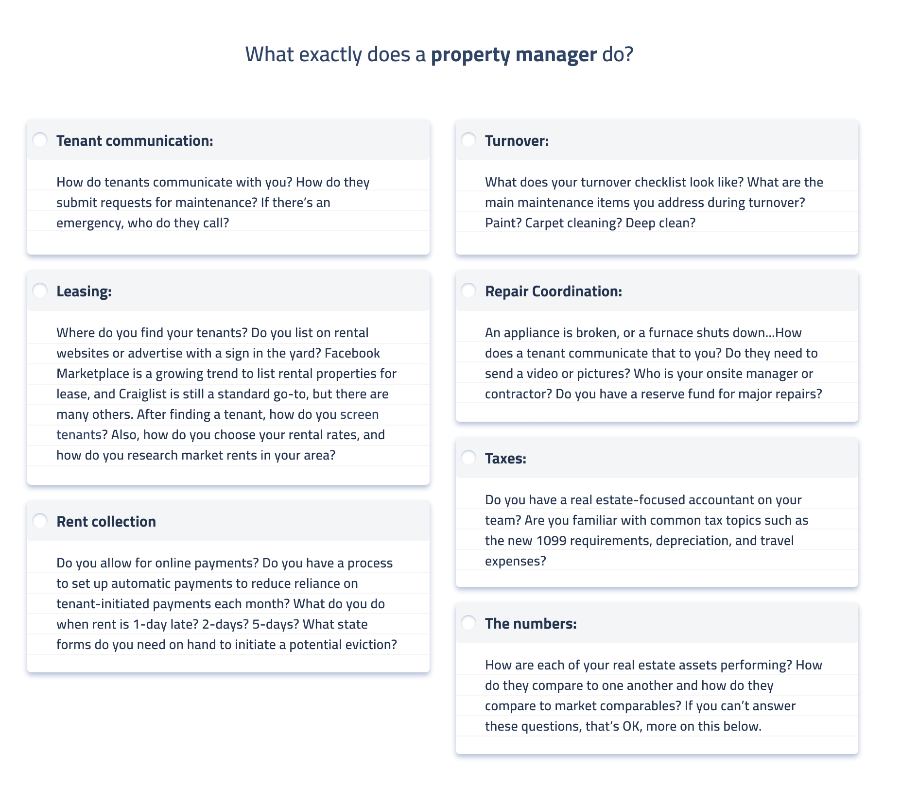 What do property managers do?